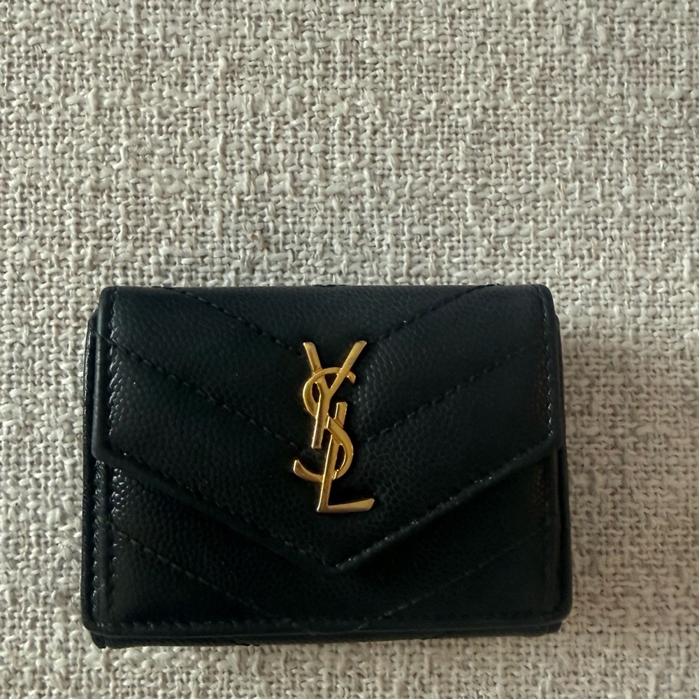 Yves Saint Laurent Black and Gold Key & Card Holder
